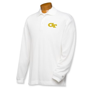 Georgia Tech Yellow Jackets B&T CB DryTec LS Championship Polo - White